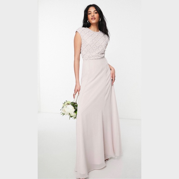 ASOS Pearl Beaded Bridesmaid Dress / Evening Dress / Prom Dress - Picture 1 of 6